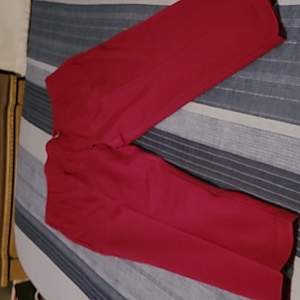 Chico's Ponte Stretch Pants, Size 4, Red/Wine Color - Picture 2 of 6